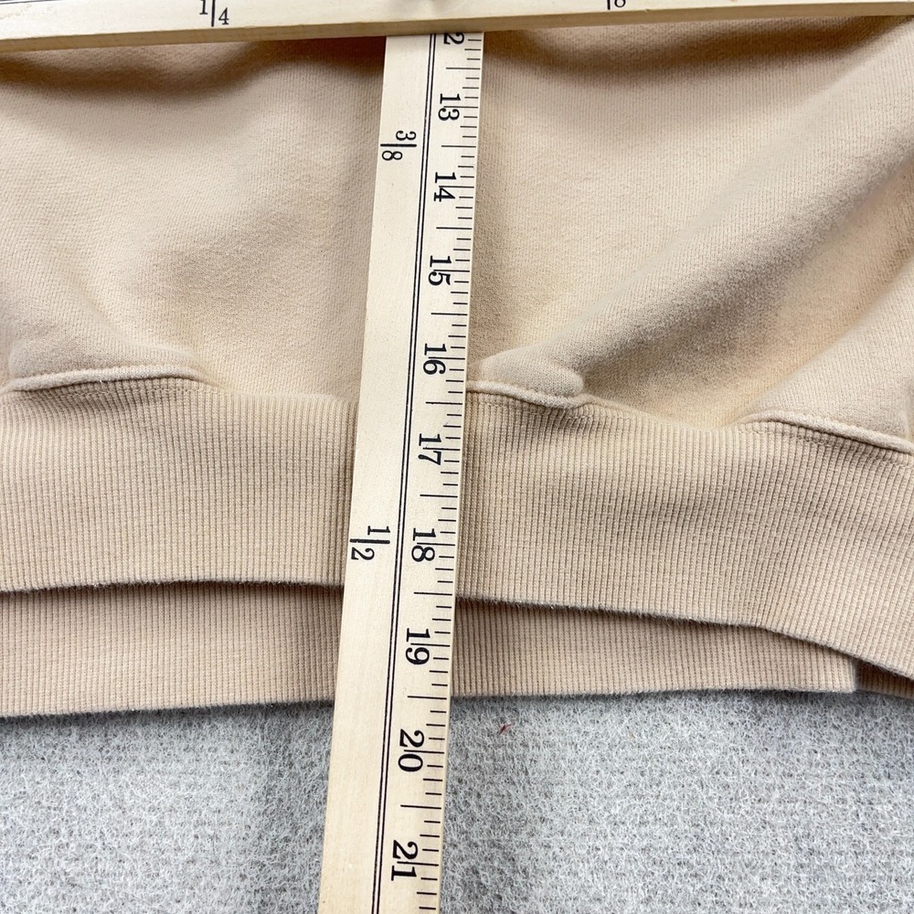 Aritzia Sweat Fleece Hoodie Womens Size 1 Tan Cozy Fleece Mega Fit STAINS - Picture 10 of 13
